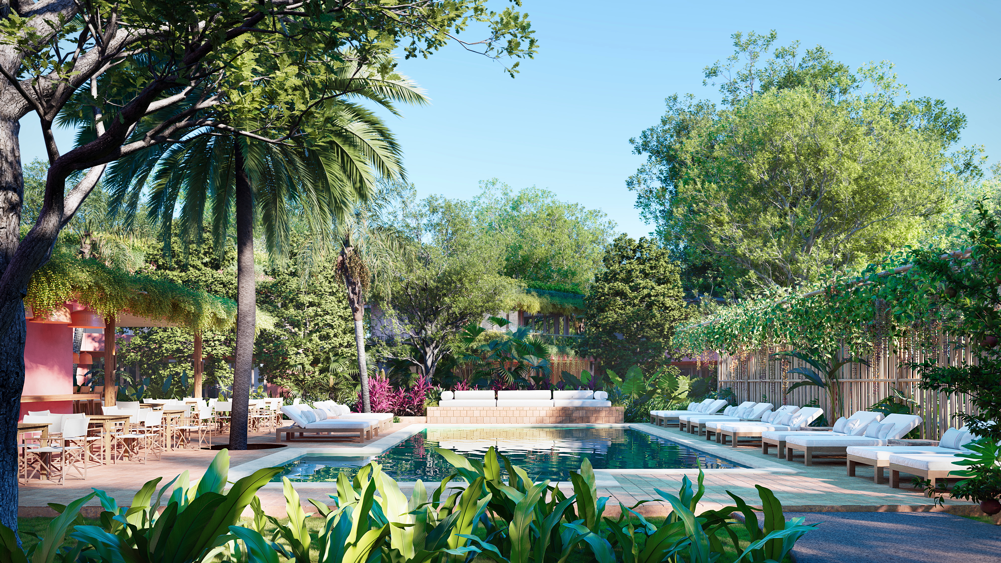 Piscina central em Casas da Vila Homes